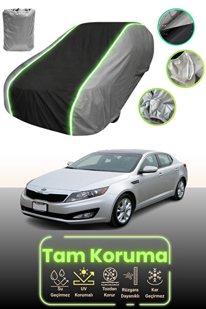 Dokaca Neo غطاء حماية للسيارة باللون الرمادي والأسود والرمادي النيون قماش مجدّل متوافق مع سيارة كيا أوبتيما 3