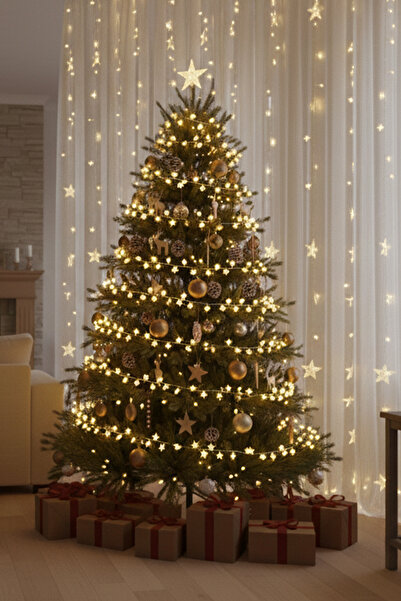 Onetick Dekoratif Yıldızlı Led 5 Metre 20 Yıldızlı Yılbaşı | Dekorasyon | Süs...