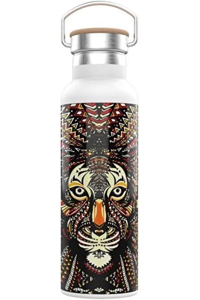Generic Green Lion Pattern Stainless Steel Water Bottle 600ml / 21oz