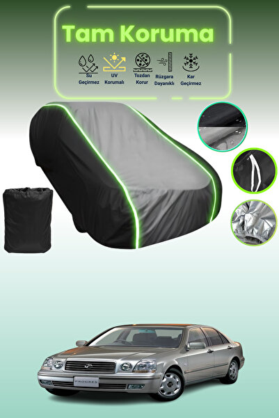 Dokaca Neo غطاء حماية متوافق مع سيارة تويوتا بروجريس قماش مجدّل باللون الأسود_الرمادي_الأسود النيون