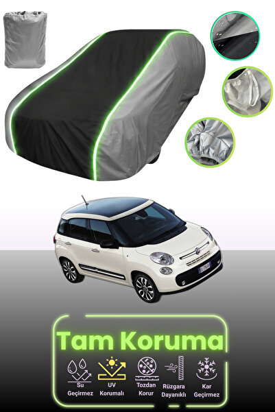 Dokaca Neo Grey.Black.Grey Neon Corded Fabric Fiat 500L Compatible Car Tarpau...