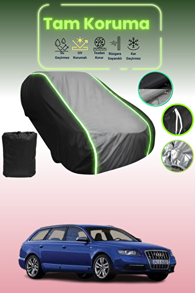 Dokaca Neo غطاء حماية متوافق مع سيارة أودي S6 أفانت 2006 - 2008 باللون الأسود_الرمادي_الأسود النيون