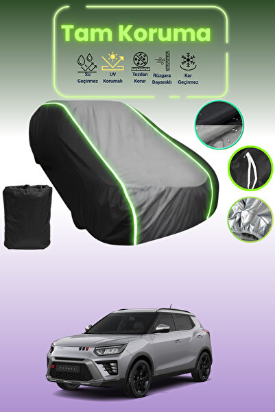 Dokaca Neo غطاء حماية متوافق مع سيارة سانج يونج تيفولي قماش مجدّل باللون الأس...