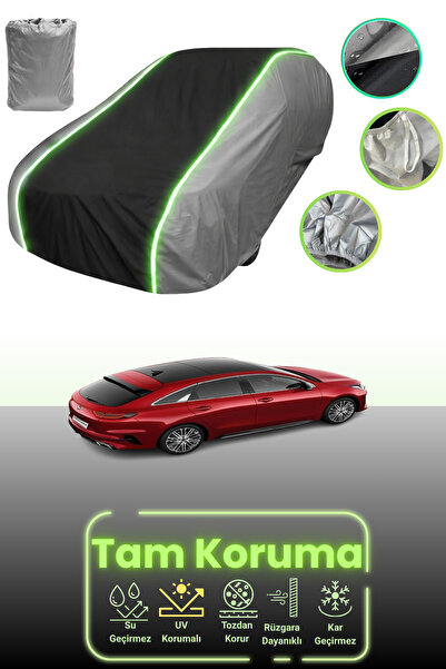 Dokaca Neo غطاء حماية للسيارة باللون الرمادي والأسود والرمادي النيون قماش مجد...