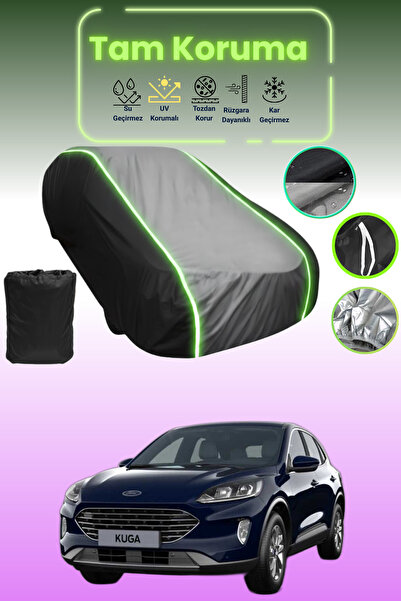 Dokaca Neo غطاء حماية متوافق مع سيارة فورد كوجا قماش مجدّل باللون الأسود_الرم...