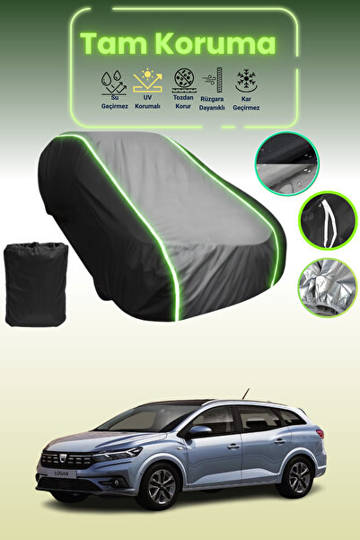 Dokaca Neo غطاء حماية متوافق مع سيارة داسيا لوجان Mcv 2016 - 2021 باللون الأسود_الرمادي_الأسود النيون