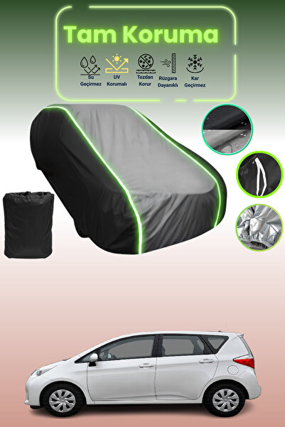 Dokaca Neo غطاء حماية متوافق مع سيارة تويوتا فيرسو-إس قماش مجدّل من 2010 إلى 2021 باللون الأسود_الرمادي_الأسود النيون