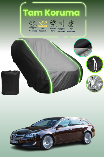 Dokaca Neo غطاء حماية متوافق مع سيارة أوبيل إنسيجنيا سبورتس تورر 2009 - 2013 باللون الأسود_الرمادي_الأسود النيون قماش مجدّل