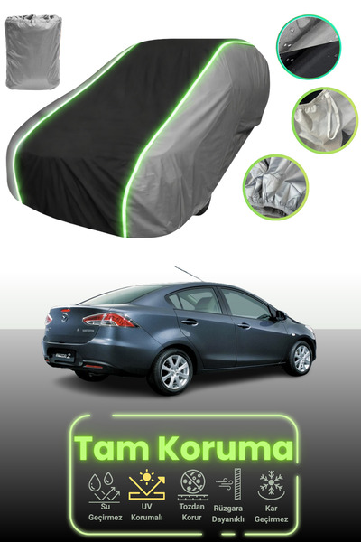 Dokaca Neo غطاء حماية للسيارة باللون الرمادي والأسود والرمادي النيون قماش مجد...