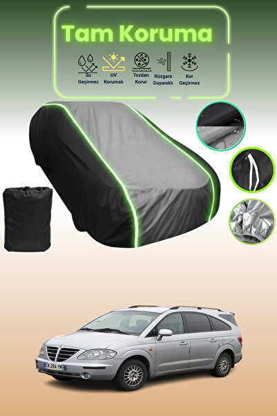 Dokaca Neo غطاء حماية متوافق مع سيارة سانج يونج روديوس قماش مجدّل باللون الأسود_الرمادي_الأسود النيون