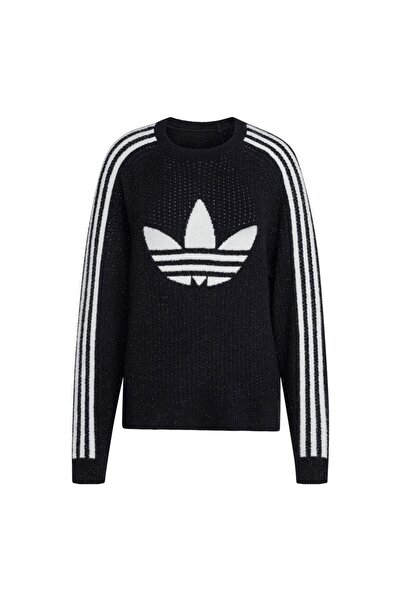 adidas Women's Black Sweatshirt Lurex Knit Crew Ks2828
