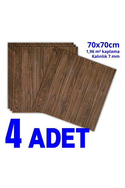 HORECA MARKET 3D Kendinden Yapışkanlı Duvar Kağıdı Strafor Köpük Koyu ahşap 7...