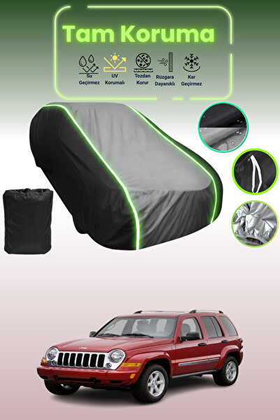 Dokaca Neo غطاء حماية متوافق مع سيارة جيب شيروكي/ليبرتي 2001 - 2005 باللون الأسود_الرمادي_الأسود النيون