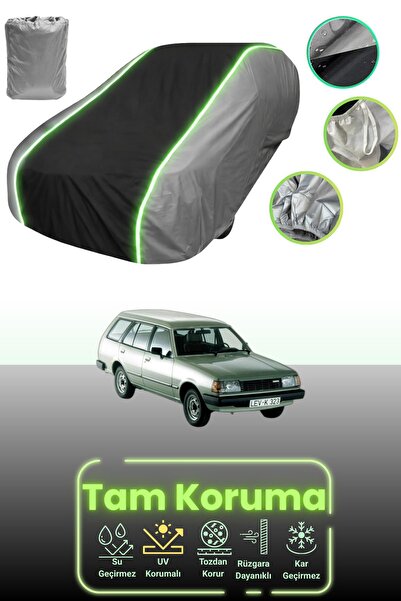 Dokaca Neo غطاء حماية للسيارة باللون الرمادي والأسود والرمادي النيون قماش مجدّل مازدا 323 1 ستيشن واجن متوافق مع السيارة