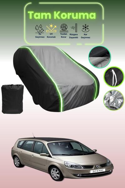 Dokaca Neo غطاء حماية متوافق مع سيارة رينو ميجان سينيك قماش مجدّل باللون الأسود_الرمادي_الأسود النيون