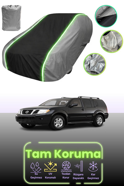 Dokaca Neo غطاء حماية للسيارة باللون الرمادي والأسود والرمادي النيون قماش مجدّل متوافق مع نيسان باثفايندر 2012 - 2016