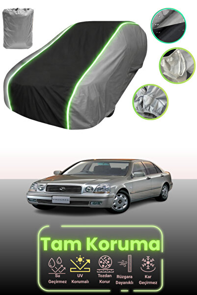 Dokaca Neo غطاء حماية للسيارة باللون الرمادي والأسود والرمادي النيون قماش مجدّل متوافق مع تويوتا بروجريس