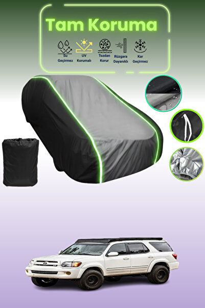 Dokaca Neo غطاء حماية متوافق مع سيارة تويوتا سيكويا قماش مجدّل باللون الأسود_...