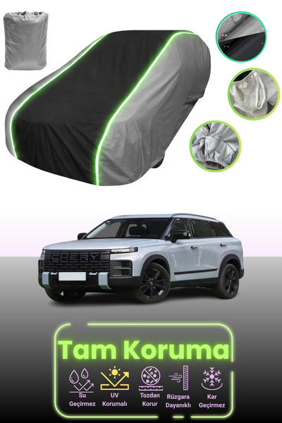 Dokaca Neo غطاء حماية للسيارة باللون الرمادي والأسود والرمادي النيون قماش مجد...