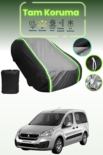 Dokaca Neo غطاء حماية متوافق مع سيارة بيجو بارتنر قماش مجدّل تيبي باللون الأس...