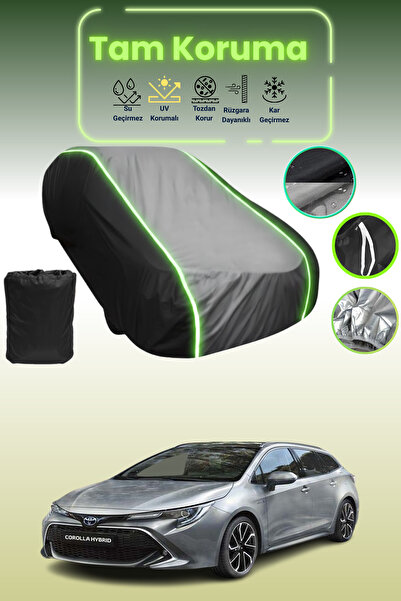 Dokaca Neo غطاء حماية متوافق مع سيارة تويوتا كورولا تورينج سبورتس قماش مجدّل - 2021 باللون الأسود_الرمادي_الأسود النيون