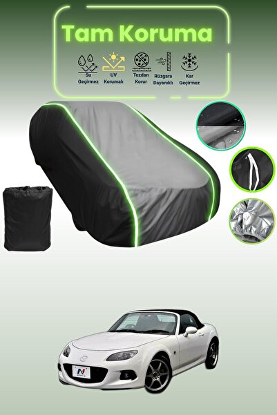 Dokaca Neo غطاء حماية متوافق مع سيارة مازدا رودستر قماش مجدّل باللون الأسود_ا...