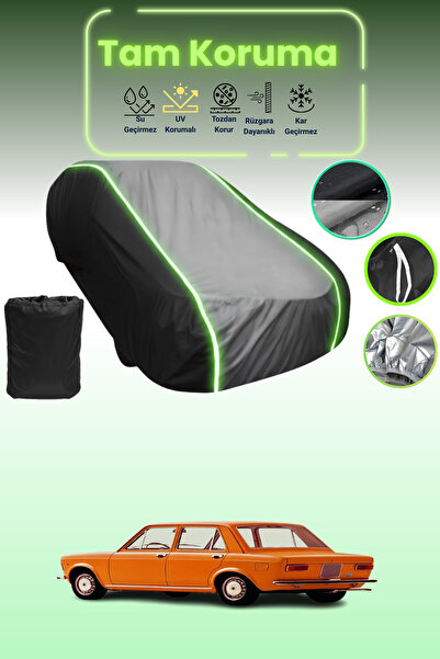 Dokaca Neo غطاء حماية متوافق مع سيارة فيات 128 سيدان 1969 - 1976 باللون الأسود_الرمادي_الأسود النيون