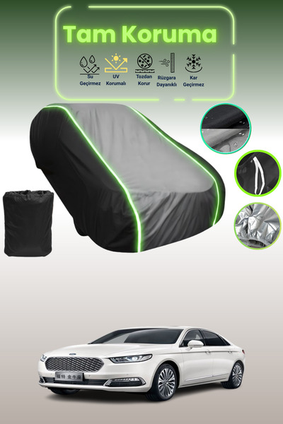 Dokaca Neo غطاء حماية متوافق مع سيارة فورد توروس قماش مجدّل باللون الأسود_الر...