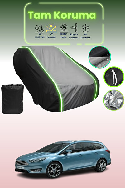 Dokaca Neo غطاء حماية متوافق مع سيارة فورد فوكس قماش مجدّل واجن باللون الأسود...