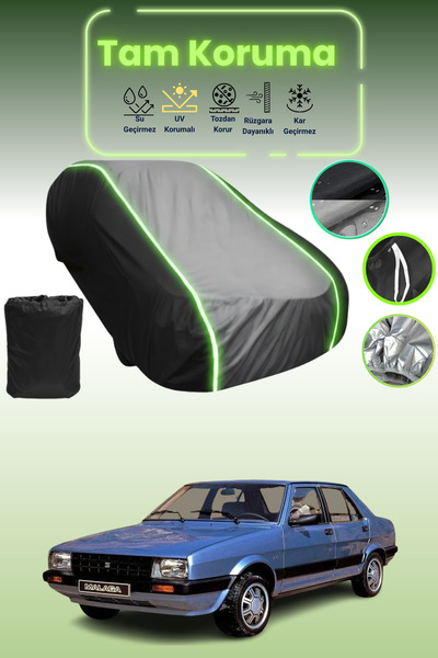 Dokaca Neo غطاء حماية متوافق مع سيارة مالاجا ذو قماش مجدّل مقاعد باللون الأسود_الرمادي_الأسود النيون