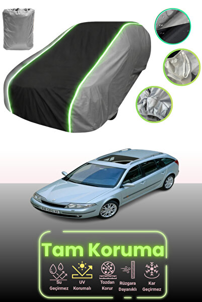 Dokaca Neo غطاء حماية للسيارة باللون الرمادي والأسود والرمادي النيون قماش مجدّل متوافق مع سيارة رينو لاجونا إستيت 2001 - 2005