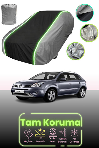 Dokaca Neo غطاء حماية للسيارة باللون الرمادي والأسود والرمادي النيون قماش مجدّل متوافق مع سيارة رينو كوليوس 2008 - 2011