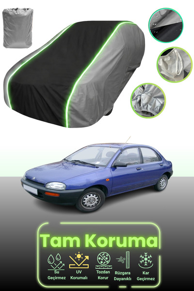 Dokaca Neo غطاء حماية للسيارة باللون الرمادي والأسود والرمادي النيون قماش مجد...