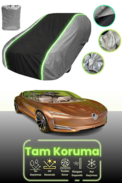 Dokaca Neo غطاء حماية للسيارة باللون الرمادي والأسود والرمادي النيون قماش مجد...