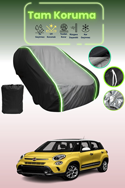 Dokaca Neo غطاء حماية متوافق مع سيارة فيات 500L تريكينغ 2013 - 2021 باللون الأسود_الرمادي_الأسود النيون
