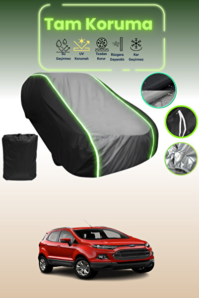 Dokaca Neo غطاء حماية متوافق مع سيارة فورد إيكوسبورت قماش مجدّل باللون الأسود_الرمادي_الأسود النيون