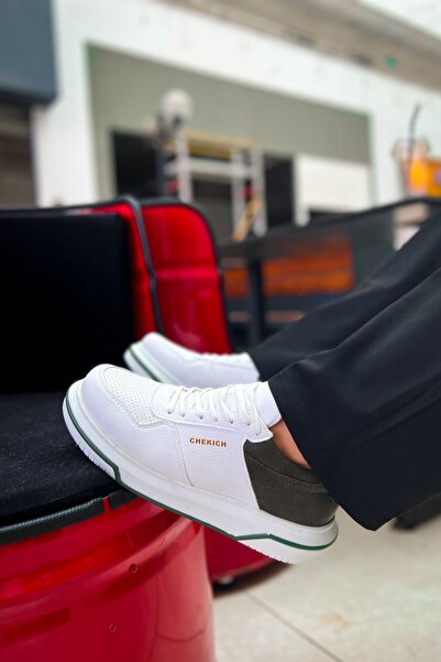 Chekich CH075 - حذاء CBT Signature للرجال أبيض / كاكي