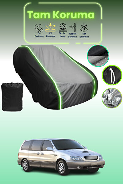 Dokaca Neo غطاء حماية متوافق مع سيارة كيا كرنفال قماش مجدّل باللون الأسود_الرمادي_الأسود النيون