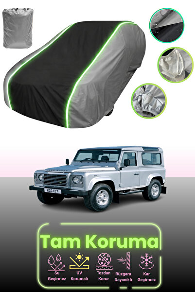 Dokaca Neo غطاء حماية للسيارة باللون الرمادي والأسود والرمادي النيون قماش مجدّل لسيارة لاند روفر ديفندر 90 2007 - 2012