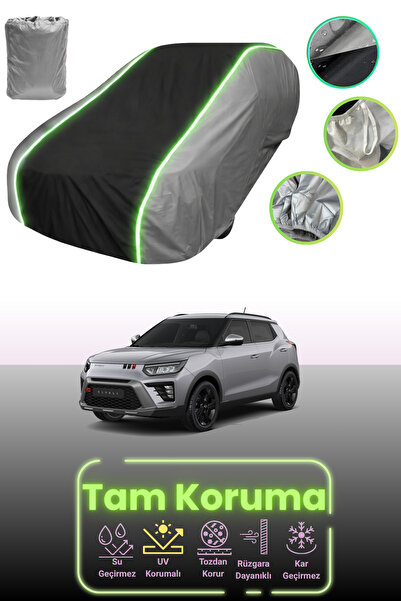 Dokaca Neo Grey.Black.Grey Neon Corded Fabric Ssangyong Tivoli Compatible Car...