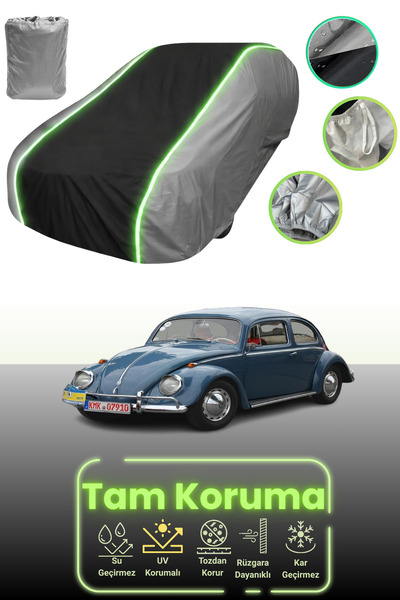 Dokaca Neo غطاء حماية للسيارة باللون الرمادي والأسود والرمادي النيون قماش مجدّل متوافق مع فولكس فاجن كايفر