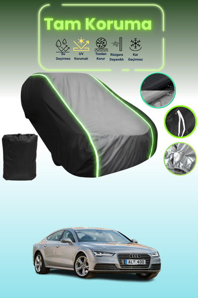 Dokaca Neo غطاء حماية متوافق مع سيارة أودي A7 سبورت باك 2014 - 2017 باللون الأسود_الرمادي_الأسود النيون