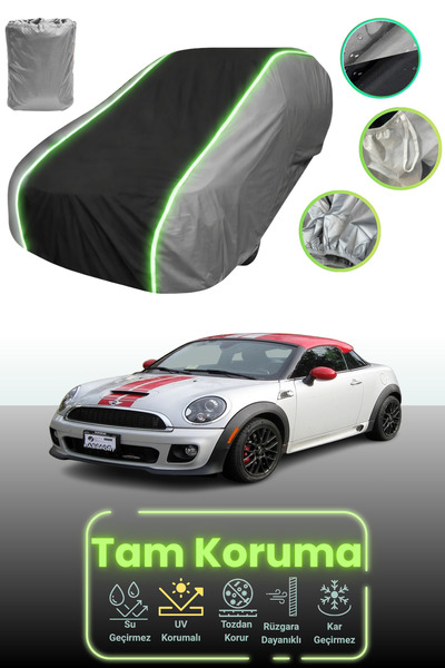 Dokaca Neo غطاء حماية للسيارة باللون الرمادي والأسود والرمادي النيون قماش مجد...