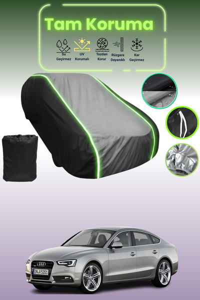 Dokaca Neo غطاء حماية متوافق مع سيارة أودي A5 سبورت باك 2011 - 2021 باللون الأسود_الرمادي_الأسود النيون