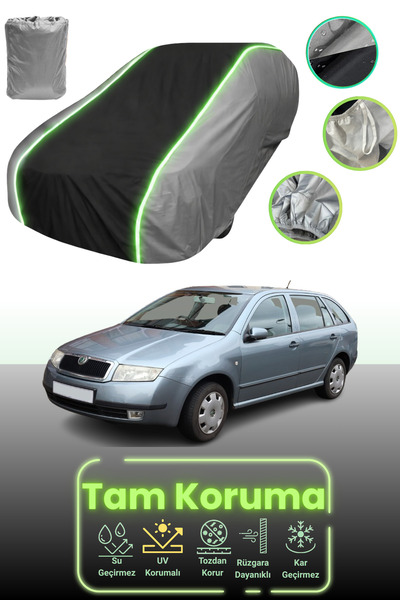 Dokaca Neo غطاء حماية للسيارة باللون الرمادي والأسود والرمادي النيون قماش مجد...