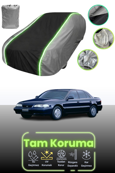 Dokaca Neo غطاء حماية للسيارة باللون الرمادي والأسود والرمادي النيون قماش مجد...