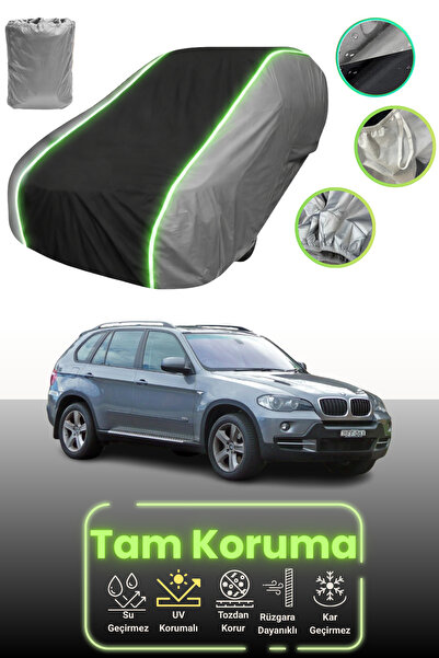 Dokaca Neo غطاء حماية للسيارة باللون الرمادي والأسود والرمادي النيون قماش مجدّل متوافق مع سيارة بي إم دبليو X5 (E70) 2007 - 2009