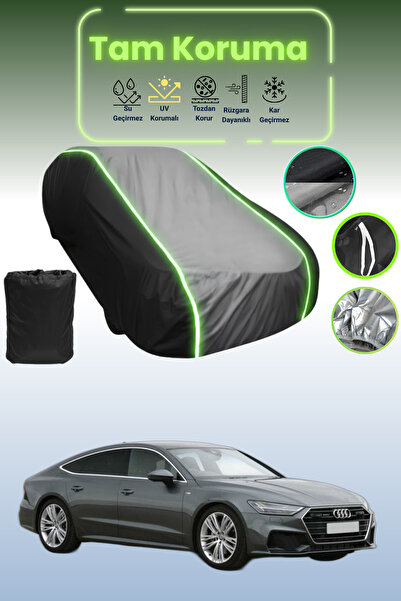 Dokaca Neo غطاء حماية متوافق مع سيارة أودي A7 سبورت باك قماش مجدّل باللون الأسود_الرمادي_الأسود النيون