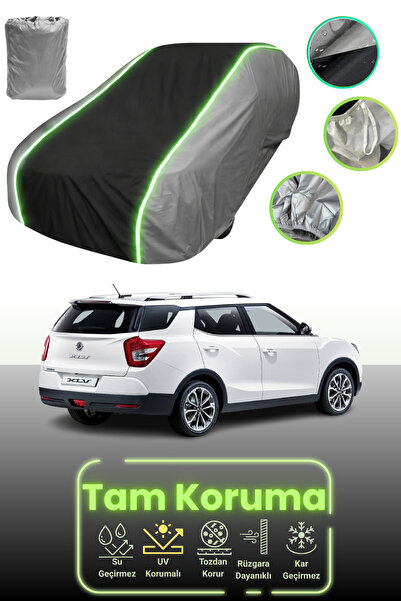 Dokaca Neo غطاء حماية للسيارة باللون الرمادي والأسود والرمادي النيون قماش مجد...