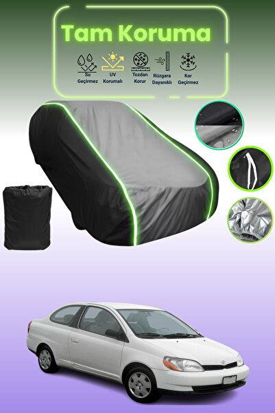 Dokaca Neo غطاء حماية متوافق مع سيارة تويوتا إيكو كوبيه قماش مجدّل باللون الأسود_الرمادي_الأسود النيون